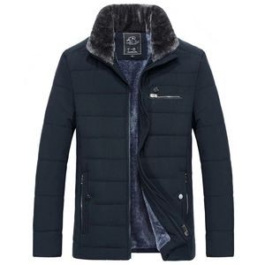 Uomo Piumino Parka Giacca calda Cappotti invernali Collo di pelliccia Giacca a vento Giacca a vento imbottita in cotone Cappotto nero spesso Uomo Casual in pile da uomo 231110