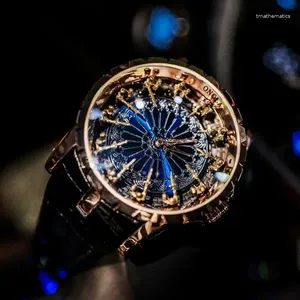 Relógios de pulso Homens Personalidade de Negócios Wormhole Conceito Watchtwelve Mesa Redonda Cavaleiro Luxo Alta Costura