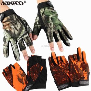 Tactical Gloves Outdoor Bionic Camouflage Hunting Fishing Gloves Anti-Slip Tactical Cycling Gloves Multifuntional Fingerless Gloves Breathable zln231111