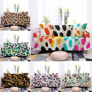 Stol täcker Leopard Print Elastic Sofa Slipcover Furniture Protector för vardagsrum Loveat Stretch Couch Cover 1/2/3/4-sits