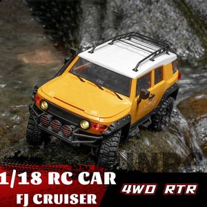 ElectricRC CAR 1 18 RC CAR 118 FJ CRUISER RTRシミュレーション電気4WD RCモデルクローラーオフロード車両ボディフレーム構造大人の子供231110