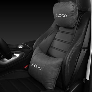 1 pz cuscino per collo del sedile dell'auto in cotone con logo supporto appeso poggiatesta poggiatesta compatibile per accessori badge Mercedes Benz