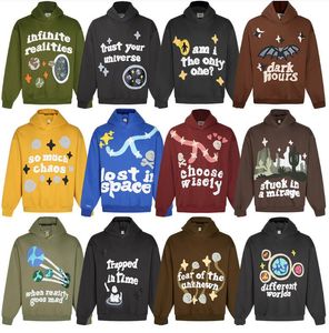 Hoodies Planeta Quebrado Gráfico Tee Designer Impresso Mens Y2K Hoody 3D Espuma Graffiti Carta Suéter Hip Hop Harajuku Moletons Pulôver Mulheres Ternos de Manga Longa A6