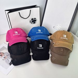 Yaz Şeker Renk Tasarımcı Top Cap Çift Moda Mektubu Nakış Tatil Seyahat Güneş Koruma Şapkası Saçak çentikli yıkanmış ve yıpranmış Casquette