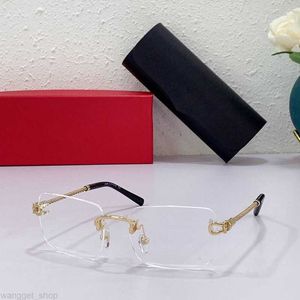 高級ブランドサングラスデザイナー女性高品質のリムレスメンズサングラスビンテージ透明なサングラス