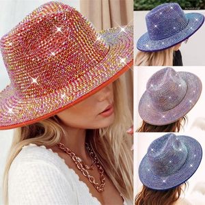 Berets Rhinestones Cowboy Hat Vintage Western Styles Cowgirl for Cosplay