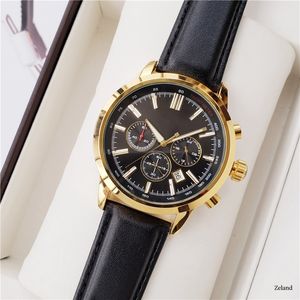 Bos Armbanduhren für Herren 2023 Herrenuhren Alle Zifferblätter funktionieren Quarzuhr Hochwertige Top-Luxusmarke Chronographenuhr Mode Lederband Montre de Luxe Typ fünf