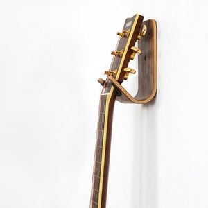 Trägitarrvägghängare unik design böjd träkitarrhängare väggmontering gitarrhållare akustiska gitarrtillbehör
