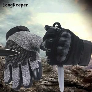 Tactical Gloves Level 5 Tactical Gloves Professional Anti-cutting Anti-stab Military Outdoor Full-finger Gloves Men Special Forces Combat Glove zln231111