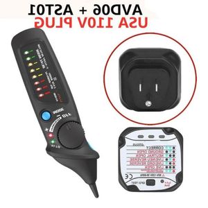 Dual Mode Voltage Meters Icke-kontakt AC Detector Tester Socket Wall Power Outlet Circuit Polarity Breaker Finder Kit CXXIV