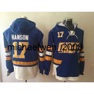 Weng Mens Brothers Charlestown Slap Shot Movie Jerseys 16 18 17 Steve Hanson Hoodies Jerseys Sweatshirts Stitched High Quality vintage