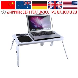 Freeshipping Portable Laptop Lap Desk Foldable Table E-Table Bed With USB Cooling Fans Stand TV Tray Lapdesks Qrwnf