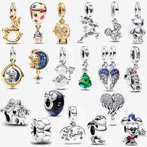 New Year Christmas Gift Sier Pandoras Charms Sparkling Sorcerer Apprentice Dangle Charm Pendant DIY Fit S Necklace ME Bracelet for Women