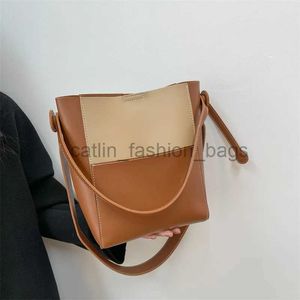 Shoulder Bags Fasion Bucket Bag For Women Brand Contrast Pu Leater Crossbody Bag Female Top-andle Bags Simplecatlin_fashion_bags