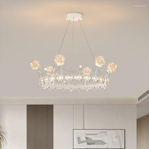 Ljuskronor Crystal Crown Boys Girls Bedroom Hanging Lights Modern Romantic Warm Children's Room Princess Decor Chandelier