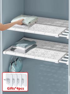 Suportes de armazenamento racks de tamanho grande organizador de armário ajustável prateleiras de cozinha para o guarda -roupa montado em parede de aparelhos de utensílios de utensílios caseiros 1pc 230410