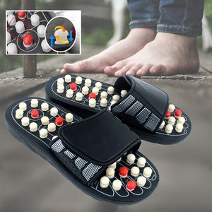 Full Body Massager Feet Massage Slippers Foot Reflexology Acupuncture Therapy Walk Stone Shoes Cobblestone acupuncture points 230411