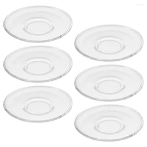 Cups Saucers Decorative Coasters Drinks Tea Desktop Cup Mat Clear Glass Snack Storage Dishes