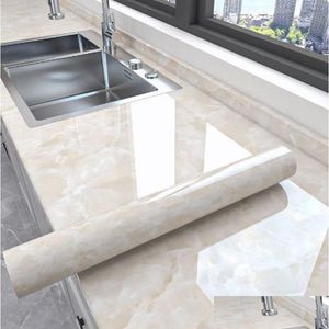 Wallpapers Marble Vinyl Film Self Adhesive Wallpaper For Bathroom Kitchen Cupboard Countertops Contact Paper Pvc Waterproof Wall Sti Dhkmg