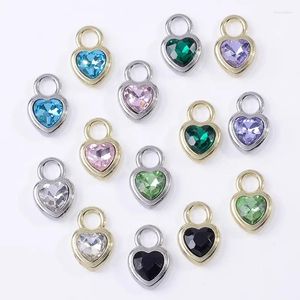 Encantos 10 peças 12 19mm metal strass corações pingente brincos artesanais para fazer jóias
