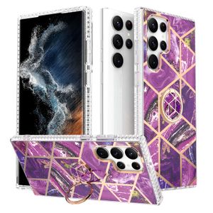 Galaxy S23 Ultra Case, Marble Slim Fit Shockprote -Resection Защитный жесткий ПК мягкий TPU Cover Cope Copher для Samsung Galaxy S23 Plus 5G S22 Ultra S21 Fe Plus