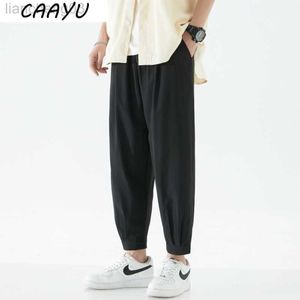 メンズパンツCaayu Mens Ice Silk Joggers Men 2022軽量スウェットパンツズボンカジュアルランニングパンツ日本語ストリートウェアファッションパンツ男性W0411