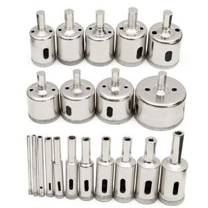 Freeshipping 20Pcs/lot 3-50mm Diamond Drill Bits Set Hole Saw Cutter Tool Glass Marble Granite Top Quality Gliru