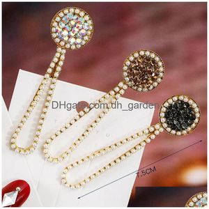 Hair Clips & Barrettes Fashion Women Bling Crystal Hairpins Girls Headwear Rhinestone Hair Clips Pins Barrette Styling Acces Dhgarden Dhv0H