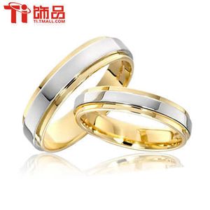 Anillos de banda Super Deal Size 3-14 Titanium Steel Womanand Wedding Rings de boda Man El anillo de la banda del anillo de pareja puede ser el grabado (el precio es para 1 por ciento) P230411