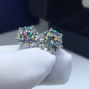 Brincos de moissanite 0,5-3 ct para mulheres, prata esterlina 925, banhado a ouro 18K com certificado de caixa de joias