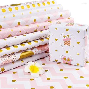 Party Decoration 50x70Cm Pink Gift Wrap Paper Love Heart Star Round Dot Pattern DIY Handmade Valentine's Day Christmas Packaging