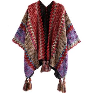 Kadın Ceketler Sonbahar Palto Moda Kadınlar İçin Moda Kış Kıyısı Vintage Coats Sweater Zarif Etnik Stil Pelerin Hırka 231110