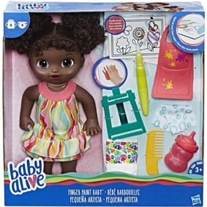 Dolls Black Hair Doll Finger Paint Healthy Girls Toys Interactive Educational Christmas Gift 231110