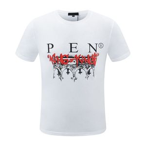 YENİ PP Moda Erkek Tişörtleri Tasarımcı dar kesim tişört Yaz taklidi baskı Kısa Kollu Yuvarlak Yaka gömlek tee Kafatasları Baskı Üstler Streetwear yaka Polos P28