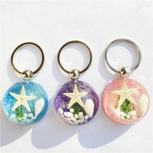 キーチェーンかわいい星ユニークなヒトナズアンバー樹脂カーキーのアクセサリーファッションオーシャンスタイル小さなキーリング卸売