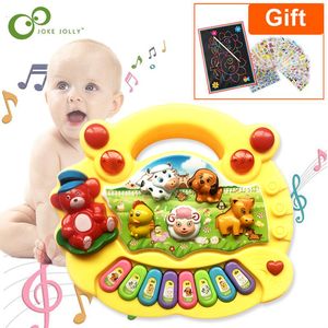 Trummor Percussion Musical Instrument Toy Baby Barn Animal Farm Piano Developmental Music Education Toys for Children Julår Gift GYH 230410