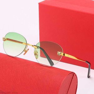 Męskie okulary przeciwsłoneczne projektant Kobiet Kot EyeWear Sun Słońce Luksusowe marka mężczyzn Womans Retro Sports Athletics Zielona złota metalowa rama ciemna 53 mm szkło