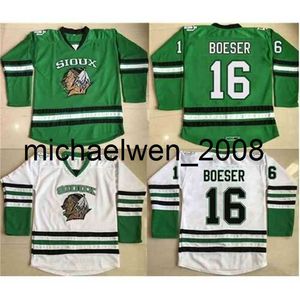 Weng n d hockey maglia 2 Stecher 9 Caggiula 16 Brock Boeser 33 Cam Johnson 100% Stitched Fights Siouxs Dakota Hockey