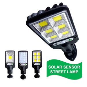 Luzes de parede solar Luzes da rua ao ar livre Sensor de movimento à prova d'água Lâmpada de parede com 3 modo de iluminação