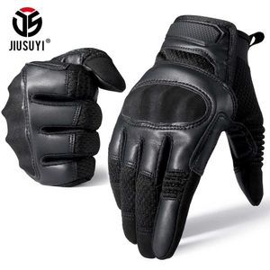 Tactical Gloves Tactical Military Full Finger Gloves Leather Airsoft Army Combat Touch Screen Anti-Skid Hard Knuckle Protective Gear Gloves Men zln231111