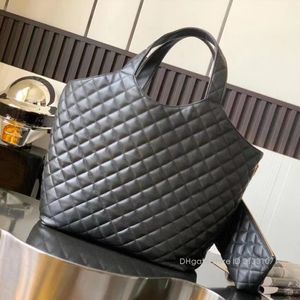 Genuine leather designer bag women tote handbag shoulder bags ladies purse big size metal letters checkers