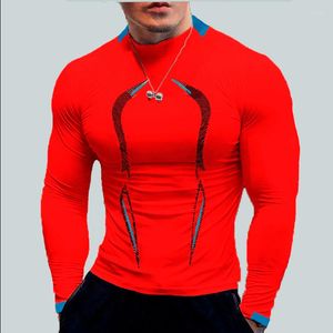 Мужские футболки T Asian Size Men's Fitness Sports Training Training Breathable 2023 Лето быстрая сухая мода с длинным рукавом.