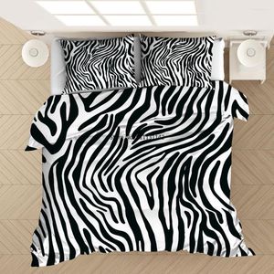 Sängkläder set leopard zebra 3d tryckt set täcke täcker kuddväskor tröskel sängkläder sängkläder