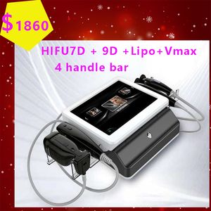 Taşınabilir Mini Hifu Lipo 7D Zayıflama Makinesi 4 Lipomlar Liposuction Vmax 4D 9D 11D Lipozom Yağ için 15mm kartuşlar