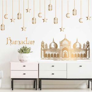 Itens de novidade Eid Mubarak Window Stickers Kareem Ramadan Decoration for Home Islâmico Muslim Party Decor Mubarak Ramadan Sticker Gift 2023 Z0411