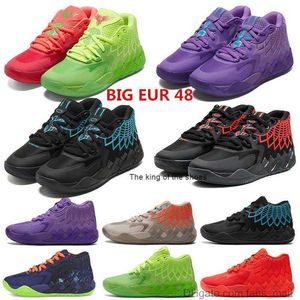 2023MB.01 ShoesBig Eur 48 Mens LaMelo Ball MB 01 Баскетбольные туфли Rick Red Green и Morty Galaxy Purple Blue Black Queen Buzz City Melo Galaxy Trainers Trainers