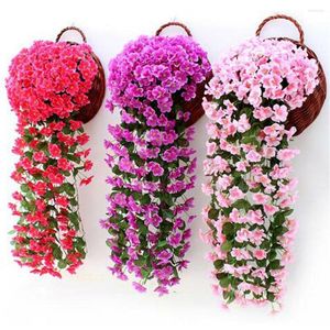 装飾的な花屋内屋外の家の装飾ガーランドのぶどう人工花の壁吊り植物シルクバイオレットラタンガーデン