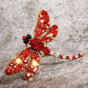 Brooches Vintage Crystal Rhinestone Dragonfly For Women Dress Scarf Brooch Pins Jewelry Accessories Cute Gift Insect Multicolor