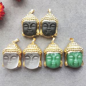 Fashion Smiling Buddha Head Pendant Religious Leshan Giant Buddhism Full Rhinestone Paved Charm for Necklace Jewelry DIY Making