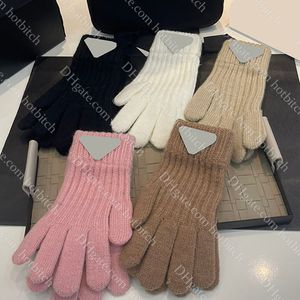 Triângulo clássico designer luvas de lã para mulheres moda inverno luvas quentes ao ar livre ciclismo luvas luxo presente natal